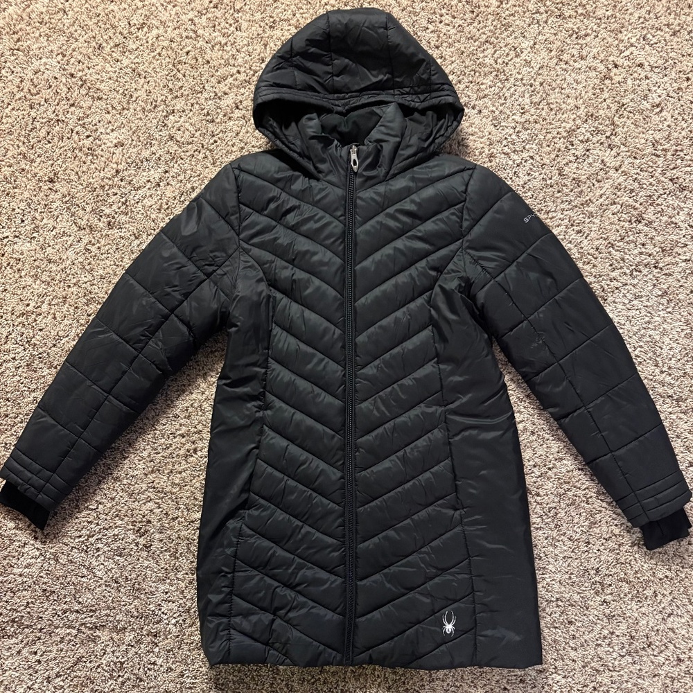 Spyder Women’s Black Hooded Puffer Jacket
